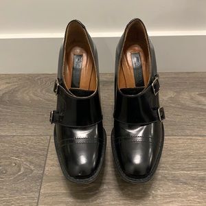 Burberry. Black Leather Platform Loafers. Size 7.5. EUR 37.5.